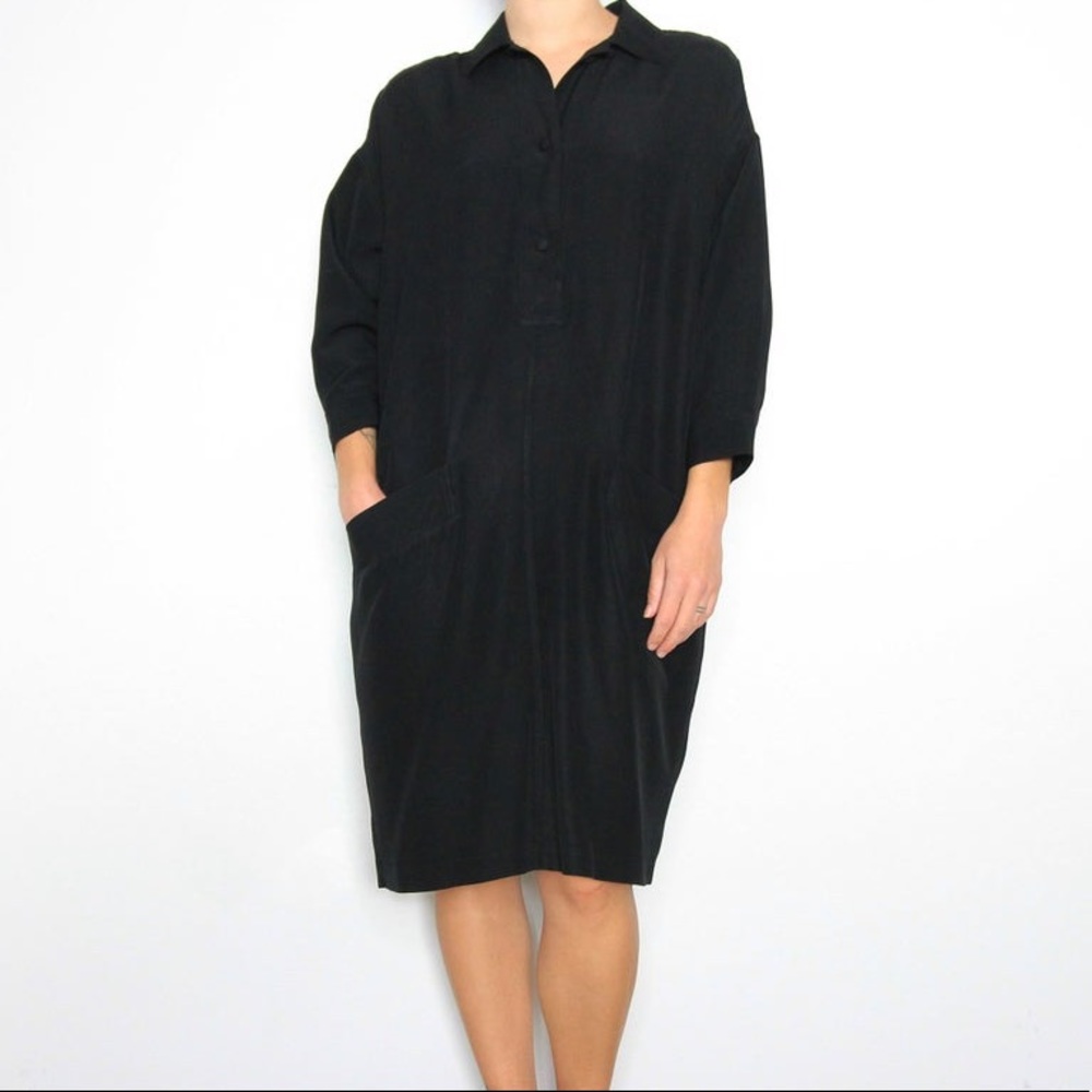 Donna Karen Black Label 💯 Silk Trapeze Dre…